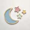 Figurki dekoracyjne 4 szt. Księżyc/gwiazdy księżyc drewniany dekoracja pokoju moda kolorowe dekoracje dom