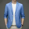 Jackets masculinos homens de terno leve casaco elegante jaqueta elegante negócio de lapela para o verão formal com o trabalho