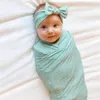 Dekens golfpuntpatroon warme pography prop geboren swaddle deken hoofdband set baby ontvangende product
