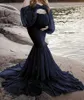 Maternity Dresses Women Off Shoulder Lace Maxi Maternity Dress Long Puff Sleeve V Neck Elegant Slim Fit Gown Split Pregnancy Photography Dress