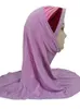 Hijabs hijab per bambini abito al dettaglio di 6 ~ 10 anni di taglia media (parte casuale della testa) Cap islamico Muslim Girl Hijab D240425