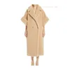Designer casacos casacos casacos de luxo Max Mara 2024 New Womens Teddy Bear Series Straight Style Straight Wide Camel Plush Long Casat