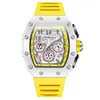 Sheinonola multi functionele waterdichte herenhorloge siliconen tape sportkwarts herenhorloge