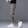 Men's Pants Spring Summer Brand Clothing Plaid Ankle Length Pants Men 98%Cotton Classics Retro Business Banquet Party Casual Trousers Male d240425