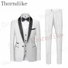 Jacken Thorndike Hochqualität Männer formelle Slim Fit Smokedo Prom Anzug / männliche Bräutigam Hochzeit Blazer beste Mann Set Jacke Weste Hosen