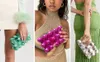 Femme Sac d'emploi à bulles acryliques pour la fête de mariage Luxury Ivory Box Boads Posses Sac à main de haute qualité 240415