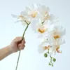 Kwiaty dekoracyjne 2pcs 9heads Orchid sztuczny kwiat biały jedwabny jedwabny Phalaenopsis Oddział świąteczny stół domowy wystrój