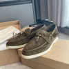 Loro Piano LP Chaussures marche d'été de haute qualité Chaussures décontractées Chauffes masculines Flat Top Top Suede en cuir vache oxfords Moccasins confort Sole Rubber Walking