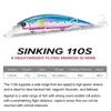 Tsurinoya 110mm 37g tung vikt Sea Fiske Lure Max 80m Ultra Long Casting Sinking Minnow Wizard 110s Artificial Hard Baits 240416