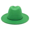 広い縁取りバケツ帽子hats fedora hat with men for men for men fashionable GreenフェルトキャップY240425