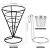 Armazenamento de cozinha 3pcs batatas fritas Stands com molho Diper Cone Basket Helder reutilizável para gadgets de comida