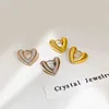 Stud Vintage Metal Love Heart Small Hoop Earrings for Women Simple Gold Color Heart-Shape Personality Earrings Jewelry Party Gifts