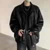 Vestes masculines Jacket en cuir noir de mode coréen