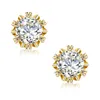 With Certificate D Color 65mm 1CT Earrings For Woman Yellow Gold Top Quality Pass Diamond Test Wedding jewellery 240403