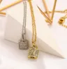 Luxury Designer Lock Pendante Collier Chaîne Crystal 18K Gold plaqué 925 Pendants en acier inoxydable plaqué en argent