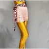 Wear Stage Wear Latin Dance Pract Abbigliamento da donna Stampa leopardo da legno corto asciugamano hip laceo-up tassel