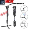 Trípodes VM70K Video profesional Kit de monopod unípodo con cabeza de fluida Cabezal de viaje Pastor de trípode para cámara DSLR videocámaras telescópicas GoPro