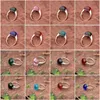 Band anéis femininos anel de vidro raro de terras raras Multi Color Stone Classic Fashion Jewelry Ornament Hand Pecele H240425