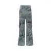 Jeans Hi Men's Street Printed Blue Pants Washed Harakuju Fashion Denim Trousers For Male Spring Autumn 8