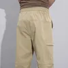 Calças masculinas Summer largo largo para o homem de trabalho com zíper thin cargo casual solto homem khaki preto macacão calça 2024