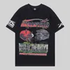 24SS American T-Shirt Designer Hellish City Alfabetet Tryck 100% bomullstrend T-shirt Mens och kvinnor Enkel casual rund hals Anti-shinkage Kort ärmkläder