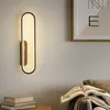 Lámpara de pared Nordic Modern Copper Bedside Bedside Gold Black Househip Sala Luxury Sala de lujo Decoración de la escalera del corredor Iluminación LED