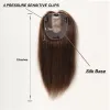 トッパーヘアトッパー髪の薄くなった女性のための本物の人間の髪のトッパー髪の延長のシルクベースクリップ