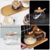 Épargnes alimentaires Conteneurs de rangement en verre Bake de lait de verre Cank Buffet Container Bowl Salt Pumpkin Pumpkle Couvrette de support transparent H240425