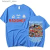 T-shirts masculins T-shirt imprimé Radiohead Retro pour hommes T-shirt Unisexe surdimensionné 100% pur pur