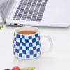 Tazze a scacchiera tazza irregolare semplice coppia di ceramica coppia acqua creativa personalità latte caffè