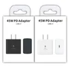 Pełny 45W TA845 PD ładowarka Super szybkie ładowanie USB-C Szybki ładunek USB Type C US Eu Eu AC ADAPTER SAMSOR SAMSUNG S24 S23 S22 Uwaga 10 S22 z pakietem detalicznym Pakiet detaliczny