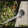 Gardencofricy Home Spoons Bar Flacweware Toaks Spork Spork Momening Kitchen Dining Table Volent Ultralight Fork 165 mm S 04 Titan