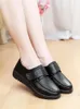 Casual Shoes Autumn Genuine Leather Breathable Plus Size Women Woman Slip On Flat Mother Black Work