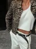 Women's Jackets Leopard Print Coat For Women Long Sleeve Turn-down Collar Pocket Zipper Jacket 2024 Fashion Spring Casual Loose Street