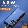 Laddare 500W Högkapacitet Power Bank 50000mAh Fast Charging PowerBank Portable Battery Charger för iPhone Samsung Huawei