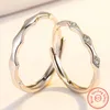 Cluster anneaux bijoux de mode 925 Sterling Silver's Wave's Wave Crystal Zircon Couple de couple pour femme xy0361