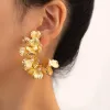 Örhängen mode ny design flerskiktsblomma cshaped örhängen för kvinnor fest målar lack blommig elegant örhänge smycken