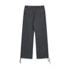 Fashion brand new letter embroidery striped straight pants American men and women high street trend loose casual pants