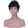 Curly Pixie Cut Wigs for Black Femmes Heuvrages humains Bob Bob Bob Hust Hair Wig Gluless Wig en couche Aucune Wig Front Wig Full Machine Full Wig 1B couleur