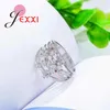 Cluster ringen modemerk roze kubieke zirconia stenen inleg voor vrouwen 925 sterling zilveren sieraden bruids bruiloft vinger ring Bijoux