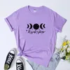 Damen T-Shirts Es ist nur ein Phasen-T-Shirt-Frauen Celestial R Moon Grafik Tee Hemd Ästhetische Phasen Astronomie T-Shirt Outfits