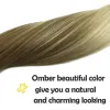 Extensions Clip In Hair Extensions Human Hair Ombre Golden Blonde Balayage Invisible 7pcs/set Machine Remy Straight Natural Clipon 120G