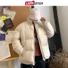 Kurtki Lappster Men Harajuku kolorowy bąbelkowy płaszcz zimowy 2023 Męskie streetwear hip hop parka koreańskie czarne ubrania klejenie puffer