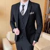 Costumes masculins de haute qualité (pantalon de gilet de costume) British Style Fashion Business Interview Casual Wedding Shim Suit trois pièces