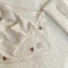 sets MILANCEL Ins Hot Newborn Baby Blanket Korean Bear Embroidery Kids Sleeping Blanket Cotton Bedding Accessories