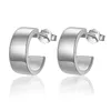 Stud Earrings 925 Silver 5 12mm Glossy Half Ear Ring Platinum Golden Studs For Women Jewelry