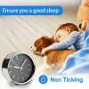 Clocks Non Ticking Alarm Clock 4 Inch Silent Bedside Clock for Heavy Sleepers Battery Operated Analogue Clock for Home Office