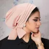 MHKG Hijabs Donne musulmane preparate Hijab Hijab Cangolette Turban Turban Chemio Cappello Undercarf Cappello per la perdita di capelli Hat islamico Caramella Scarf Mujer D240425