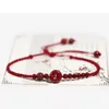 Charm Bracelets Hand-woven Natural Purple Red Rope Anklet Women's Foot With Safety Clasp Lucky Beads For Friends