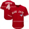 Baseball Jerseys 2022 Bluebird 4 # Red Blue Blanc White Grey Fans's Shirt's